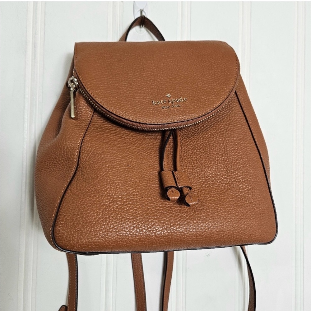 kate spade Pebble Leather Mini Backpack in Tan - Picture 2 of 9